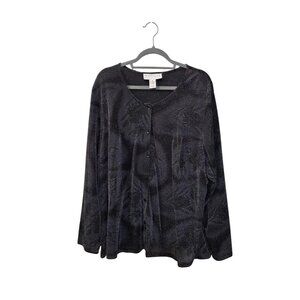 Vintage Maggie Mcnaughton Black Sparkle 3x Plus Size Blouse